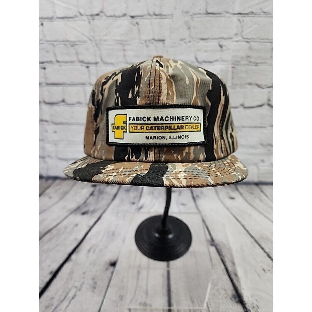 NOS Vtg K-BRAND Product FABICK MACHINERY Cat Caterpillar Snapback PATCH Camo Hat